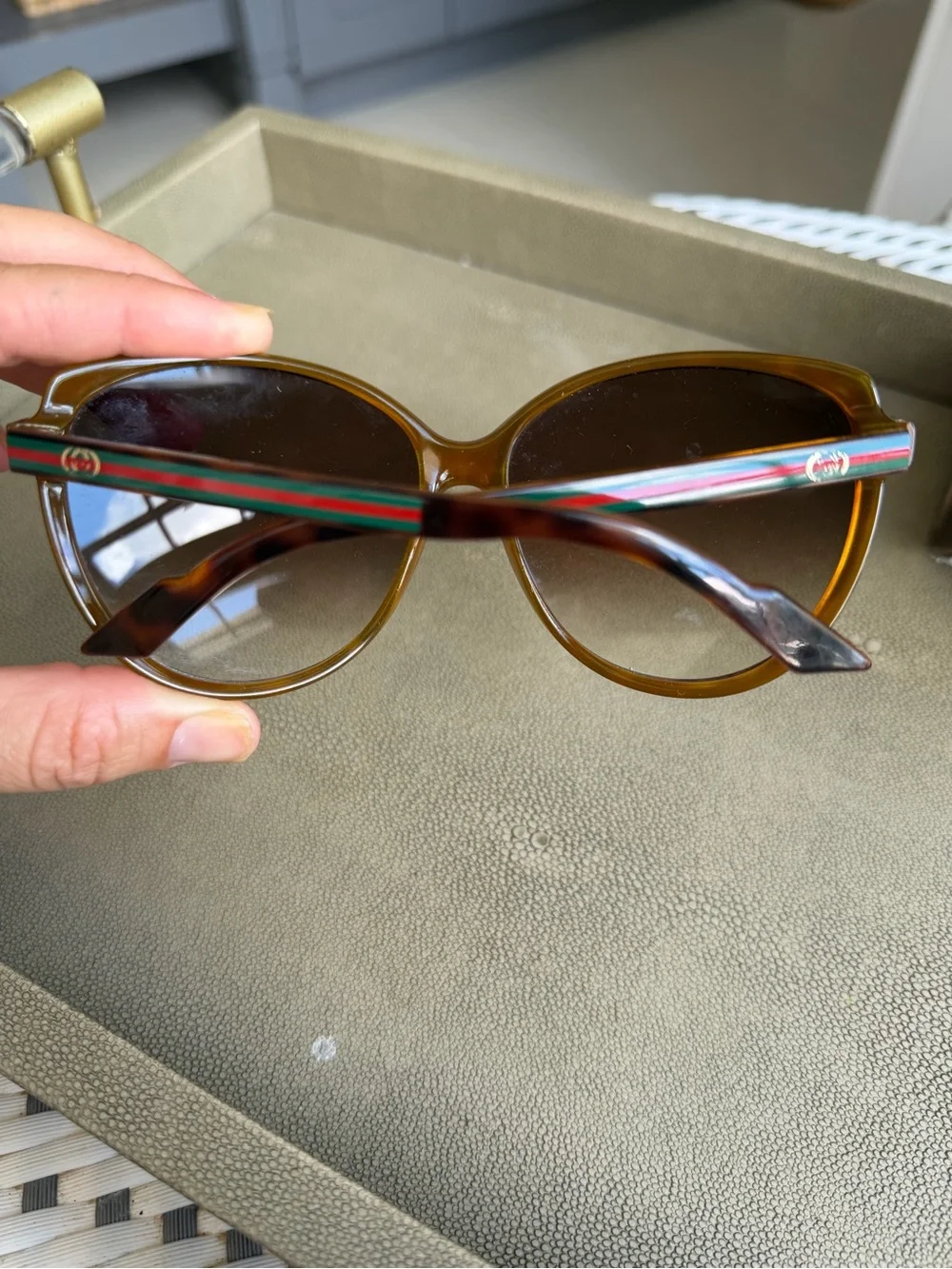 GUCCI authentic Women's Oversized Brown Gradient Sunglasses